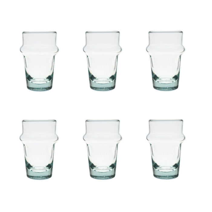 Lot de 6 Gobelets à Café Beldi 9cl en Verre Recyclé Transparent