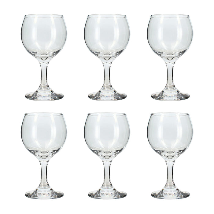 Lot de 6 Verres à Pied Ballon 19cl en Verre Transparent