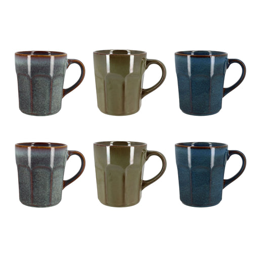 Lot de 6 Mugs Irizia 36cl en Grès 3 Coloris Assortis