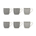 Lot de 6 Tasses à Café Graphik 18cl en Porcelaine 3 Décors Assortis