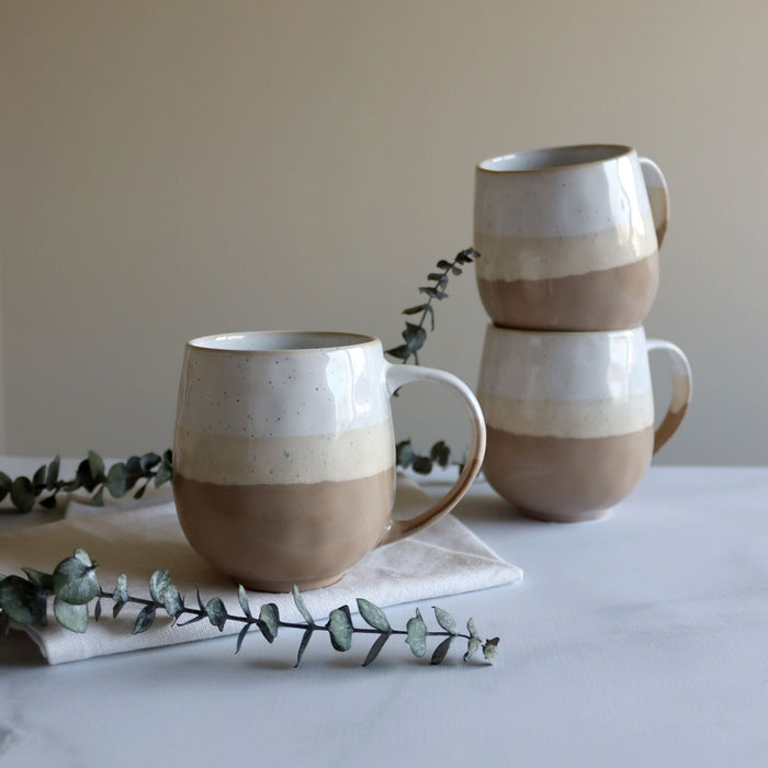 Lot de 6 Mugs Riga Beige 44cl en Grès