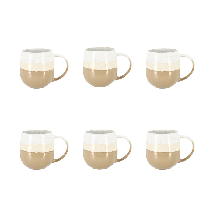 Lot de 6 Mugs Riga Beige 44cl en Grès