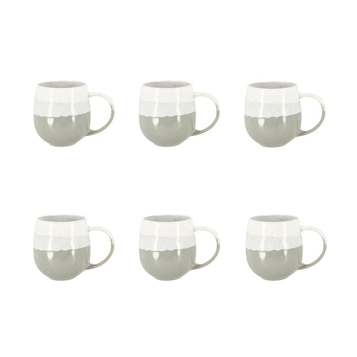 Lot de 6 Mugs Riga Vert Amande 44cl en Grès