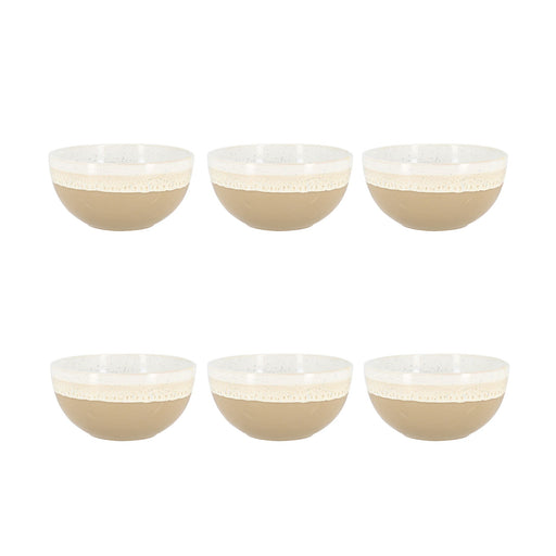 Lot de 6 Bols Riga Beige 57cl en Grès