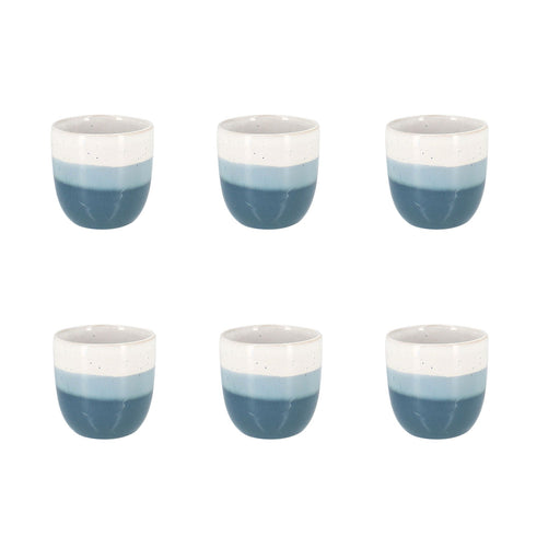 Lot de 6 Tasses Expresso Riga Bleu 11cl en Grès