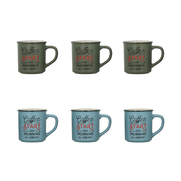 Lot de 6 Mugs Coffee Start 42cl en Grès