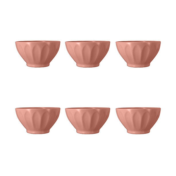 Lot de 6 bols 580ml en faïence terracotta Bistrot