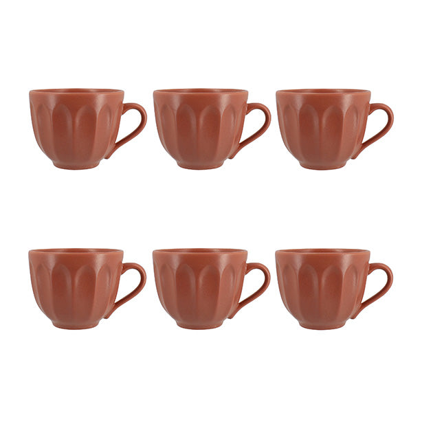 Lot de 6 jumbos 450ml en faïence terracotta Bistrot