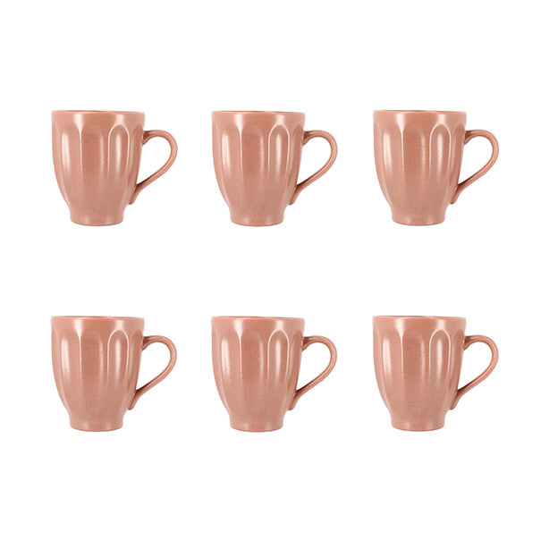 Lot de 6 Mugs Bistrot 280ml en Faïence Terracotta