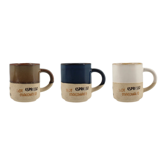 Lot de 6 Mugs Macchiato 20cl en Autres Céramiques - 3 Couleurs Assorties