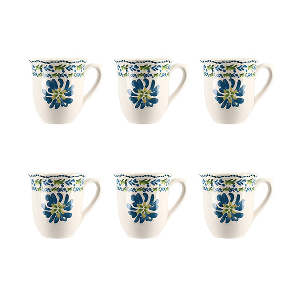 Lot de 6 Mugs Gardenia 350ml en Grès