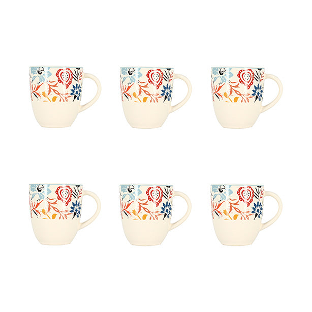 Lot de 6 Mugs Jaipur 350ml en Grès