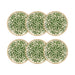 Lot de 6 assiettes plates Héraclée 27cm en grès décor vert