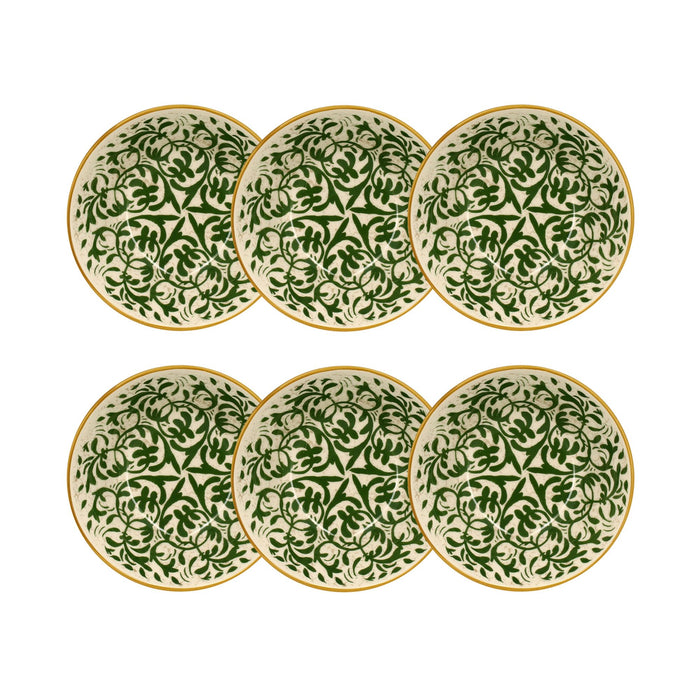 Lot de 6 coupelles 16cm en grès décor vert Héraclée