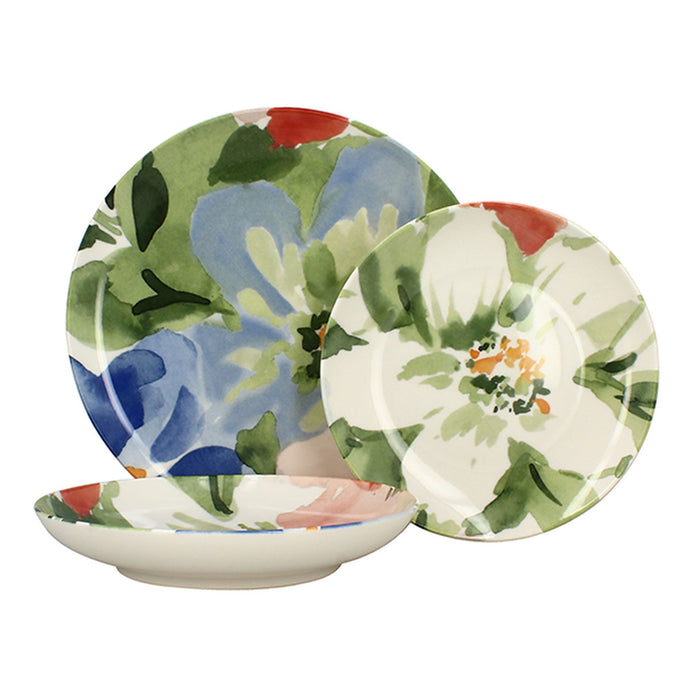 Lot de 6 assiettes plates 27cm en porcelaine Floralux