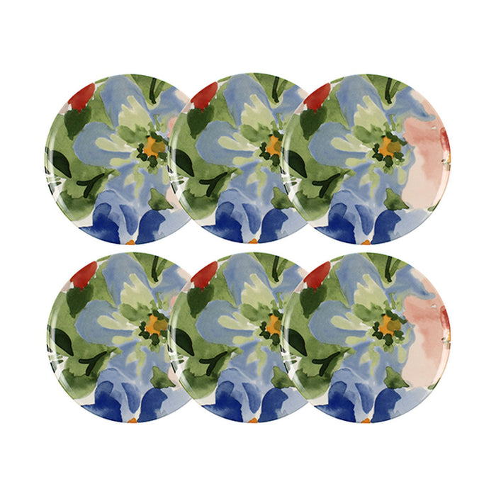 Lot de 6 assiettes plates 27cm en porcelaine Floralux