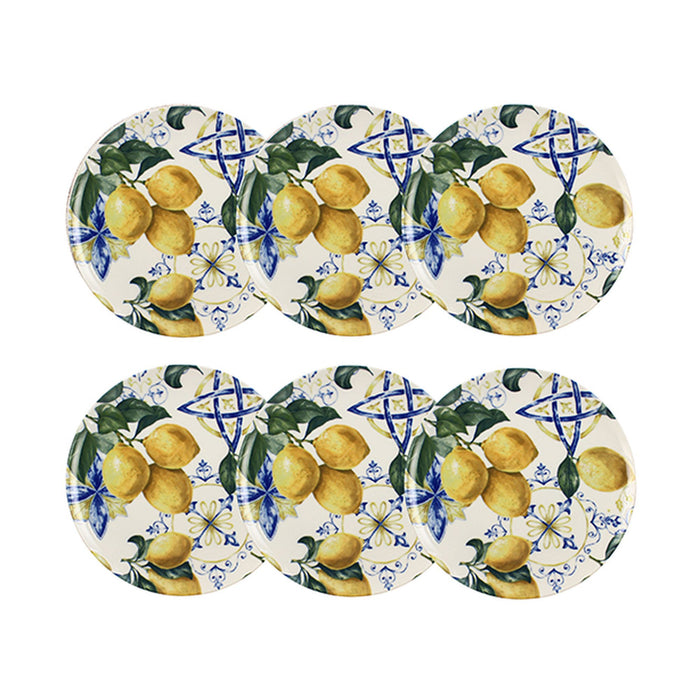 Lot de 6 assiettes plates 27cm en porcelaine Lemon Grove