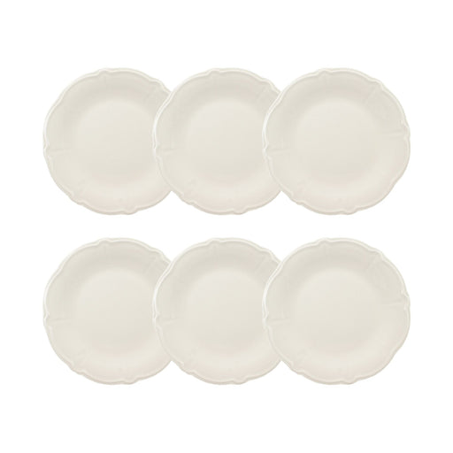 Lot de 6 assiettes plates Charlotte 26cm en grès blanc