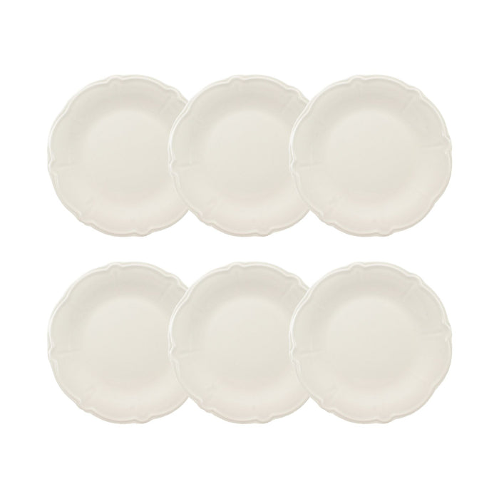 Lot de 6 assiettes plates Charlotte 26cm en grès blanc