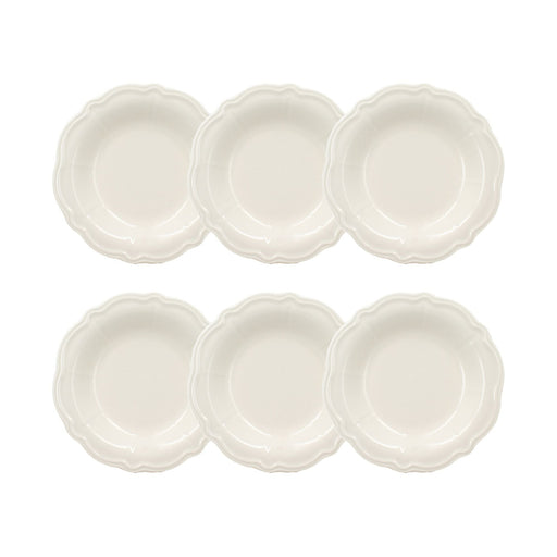 Lot de 6 assiettes creuses Charlotte 22cm en grès blanc