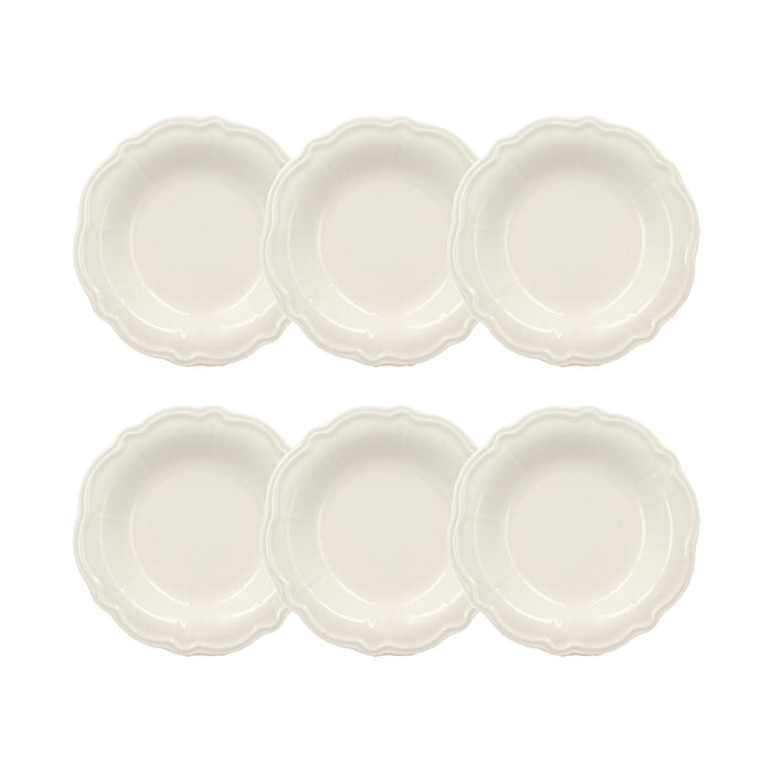 Lot de 6 assiettes creuses Charlotte 22cm en grès blanc