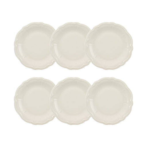 Lot de 6 assiettes à dessert Charlotte 20cm en grès blanc