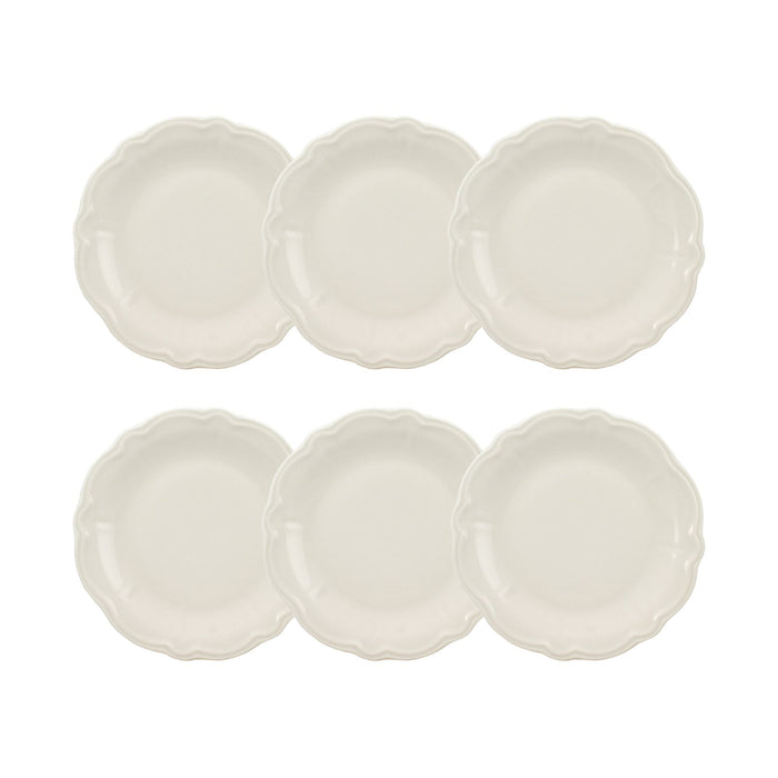 Lot de 6 assiettes à dessert Charlotte 20cm en grès blanc