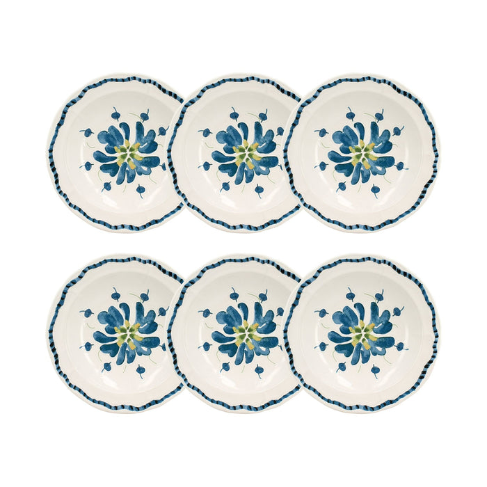 Lot de 6 assiettes creuses Gardenia 21cm en grès