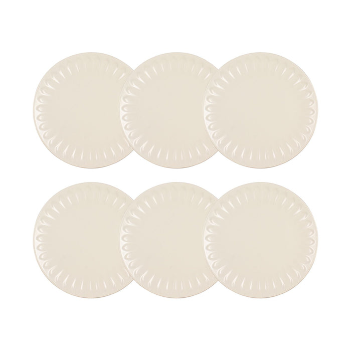 Lot de 6 assiettes plates Bistrot 27cm en faïence crème