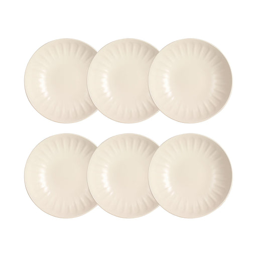 Lot de 6 assiettes creuses Bistrot 22cm en faïence crème