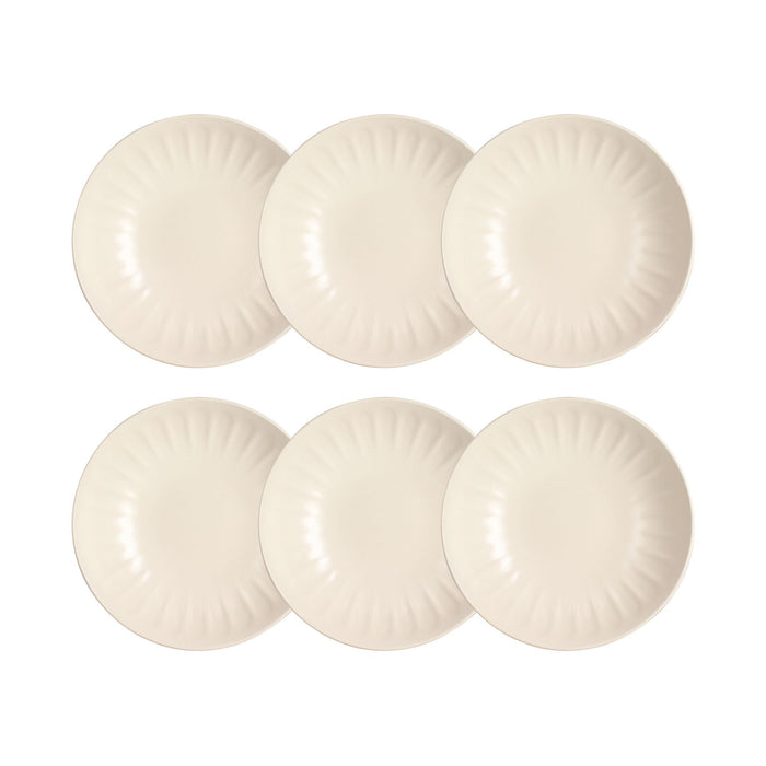 Lot de 6 assiettes creuses Bistrot 22cm en faïence crème