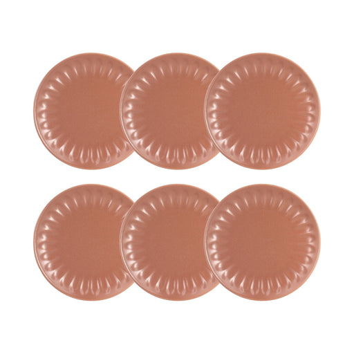 Lot de 6 assiettes à dessert Bistrot 21cm en faïence terracotta