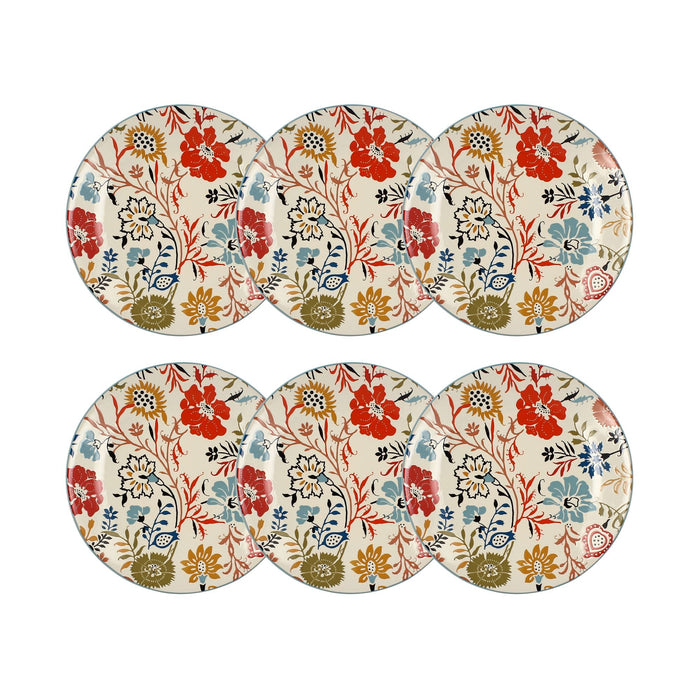 Lot de 6 assiettes plates 27cm en grès Jaipur