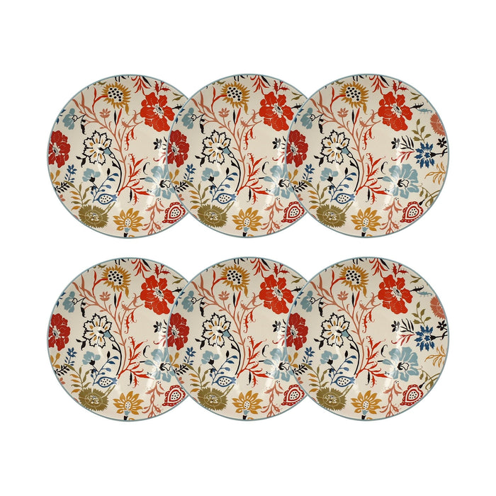 Lot de 6 assiettes creuses Jaipur 19cm en grès