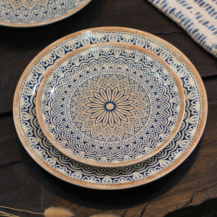 Lot de 6 assiettes plates 27cm en porcelaine Byzance