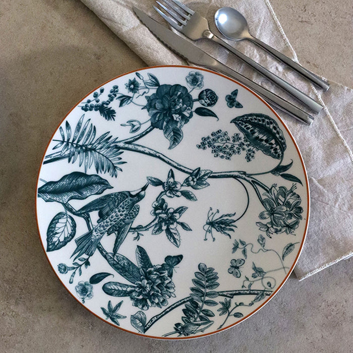 Lot de 6 assiettes plates 27cm en porcelaine Botanic