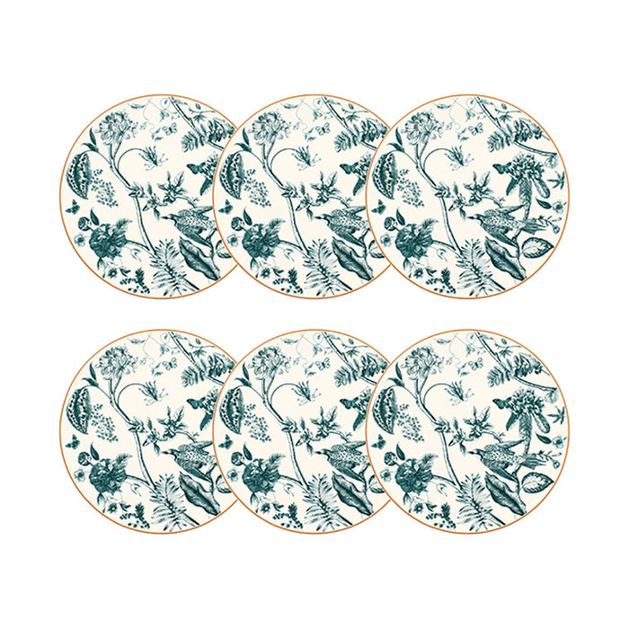 Lot de 6 assiettes plates 27cm en porcelaine Botanic