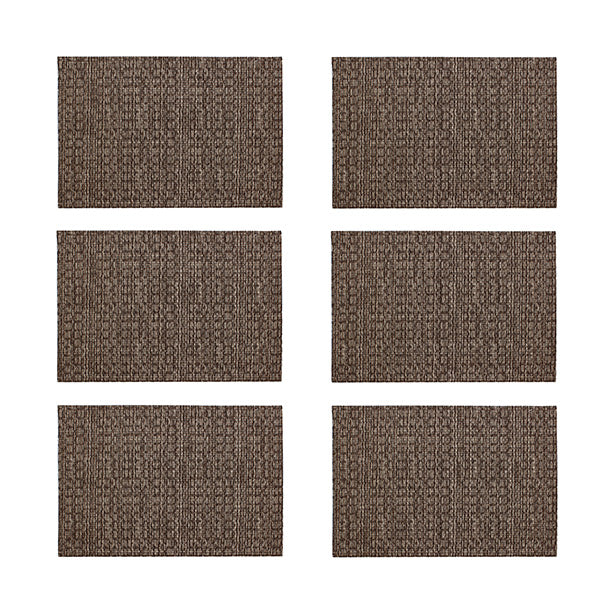 Lot de 6 Sets de Table Tissage 45x30cm Marron